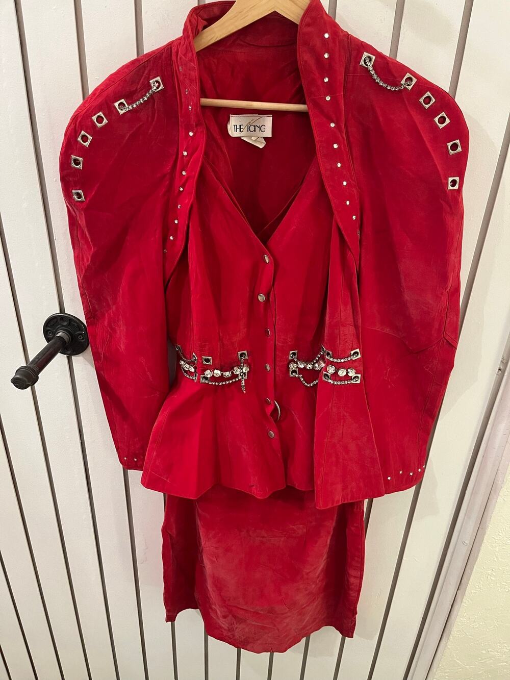 Vintage Red The Icing Studded Suit